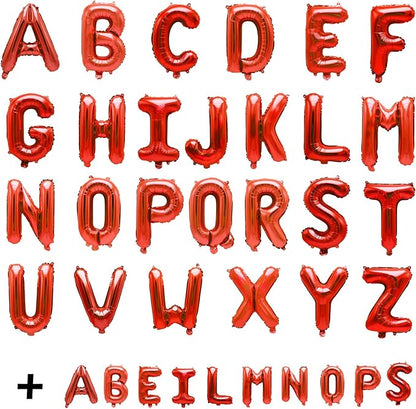 36 Pcs Red Letter Balloons, Custom A-Z Set - Image 2