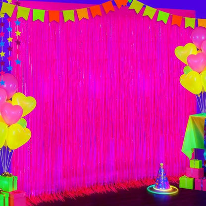 2 Pack Glow in The Dark Party Streamers, Neon Party Decorations Fluorescent by GCBPartyDecorations