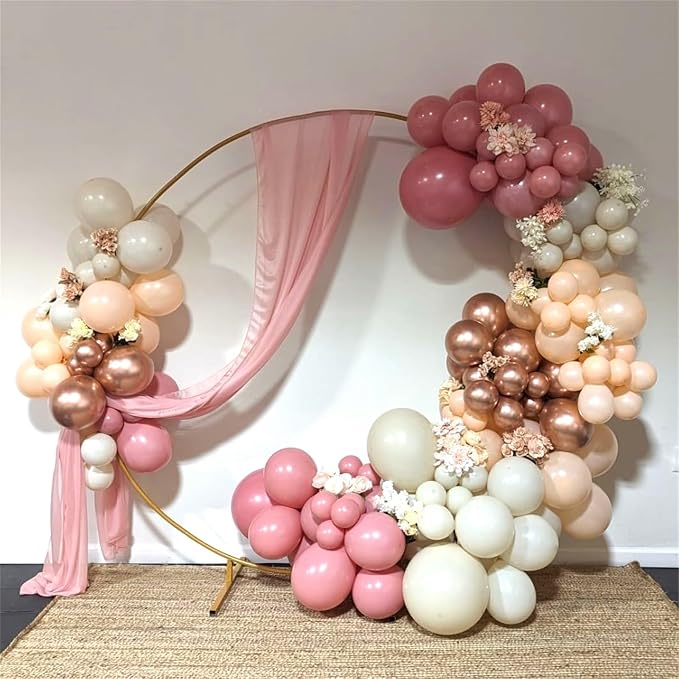 Dusty Pink and Rose Gold Balloons, 12In Retro Blush Pink Beige White Balloons - Image 2