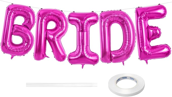 BRIDE Balloons Bachelorette, Hot Pink BRIDE Letter Balloon Bridal Balloons | by BBPOOL