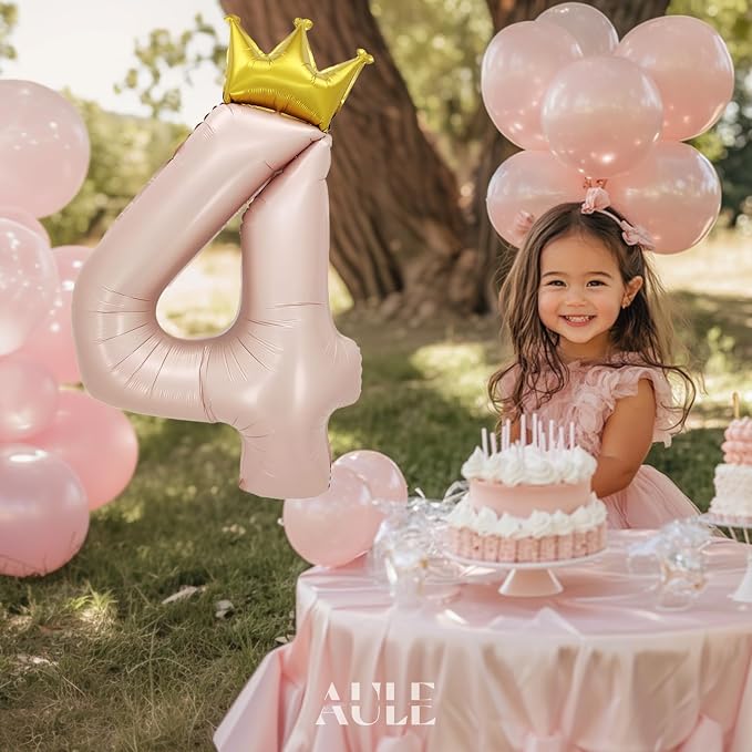 AULE 40 Inch Big Pink 4 Balloon Number - Image 6