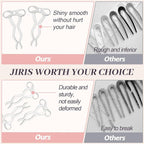 2PCS 5.5Inch Bow French Hair Pins Large U-Shaped Pins for Women and Girls Fashion Metal Hair Pin French Twist Hair Pins for Buns, Updos,Stylish and Functional(set5-silver)