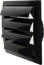 Repa Market 6 Inch Black Dryer Vent Hood/Duct Cover for Walls or Ducting/ABS Plastic Grille with Flaps & Insect Screen/Exhaust and Dryer Vent Covers for Indoor & Outdoor Use