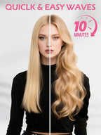 Automatic Rotating Curling Iron, ABVOT HC04 Pro Long Barrel Hair Curlers for Long Hair, Anti-Scald, Anti-Tangle, Ionic Ceramic Travel Dual Voltage 1 1/2 inch Curling Wand for Shiny & Effortless Curls