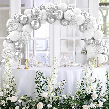 Patimate White and Silver Balloons Set - Image 3