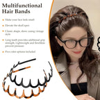 5Pcs U Shape Fashion Tooth Hair Comb Headband, High Cranium Head Bands for Women's Hair, Wavy Teeth Hairs Hoop, Vintage High Cranium Hairband for Women (5Pcs Mix, One Size)