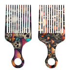 2 Pcs Afro Pick Comb for Natural Curly Hair,Portable Styling Hair Pick for Travel,Anti-Static,Cute Afro Comb for Women Men and Girls (Orange-T14)