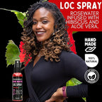Hibiscus & Green Tea Hair Growth Spray – Trial Size (2oz) Leave-In Moisturizer for Locs & Loose Hair – Promotes Thicker, Fuller, Longer Hair – Natural Scalp & Hair Treatment