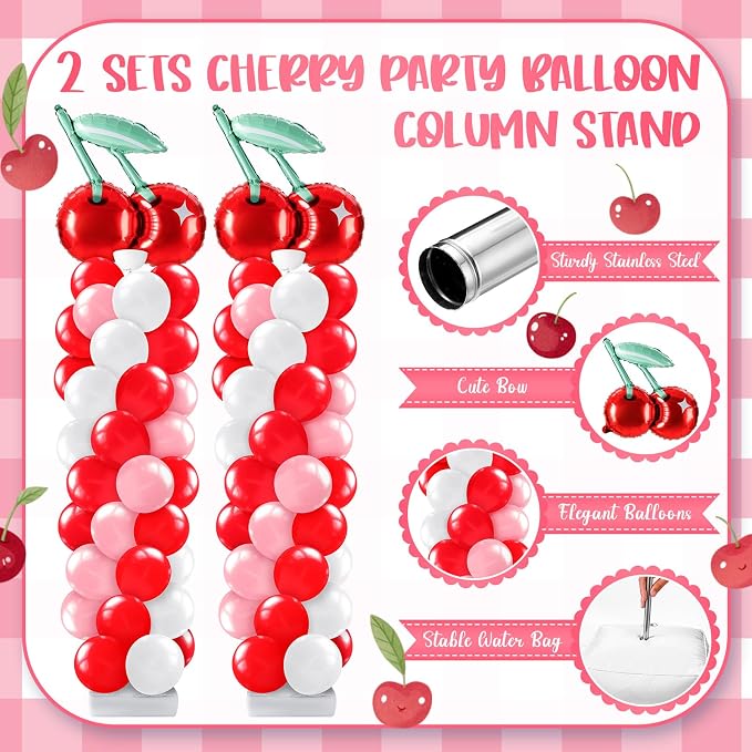 Kasyat 2 Set Cherry Balloon Column Stand Kit - Image 3