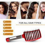 Magical Ultra Detangling Brush for Wet or Dry Hair, Detangler Brush, Fast Drying Styling Massage Hairbrush for Men, Women and Kids (Rainbow+Blue)