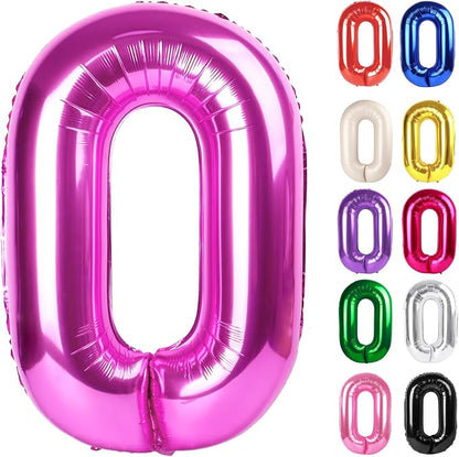 Rosy Purple Number 0 Balloon 40 Inch by IWERP