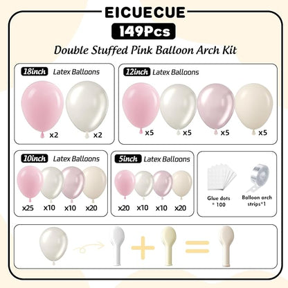 Pearl Pink White Balloon Arch Kit - Image 2