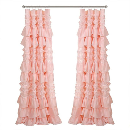 Lush Decor Kemmy Curtain | Ruffled, Textured Shabby Chic Style Window Panel - Image 6