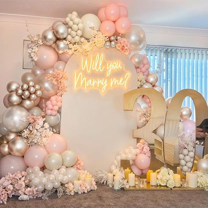 HILAVO Pink and Gold Balloons 12 Inch Pastel Light Baby Pink Double Stuffed - Image 3
