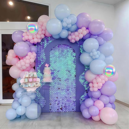 Pink Purple Blue Balloons, Pearl Pink Blue Purple Iridescent 4D Foil Balloon - Image 7
