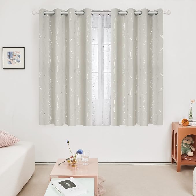 Deconovo Living Room Curtains 45 Inches Long, Thermal Insulated, Room Darkening - Image 2