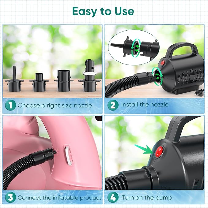MAACLOUD Electric Air Pump for Inflatable Pool Toys: High Power Quick-Fill | 2 - Image 5