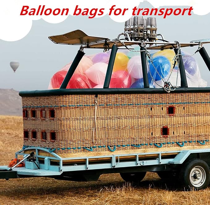 AooeDomi 4 PcsThickened Plastic Balloon Bags Clear Giant Storage Bags Include 2 - Image 5