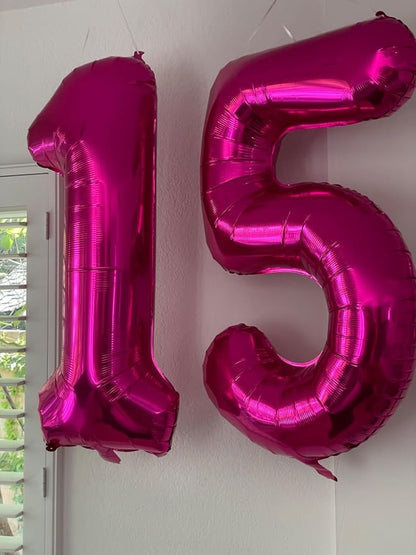8 Balloon Number 40 Inch Hot Pink Balloons - Image 4