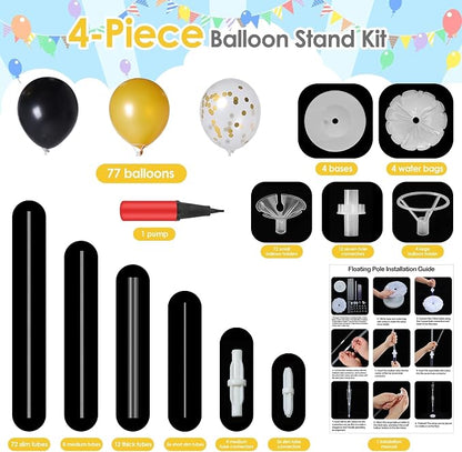Aneco 4 Set Black and Gold Balloon Stand Kit - Image 3