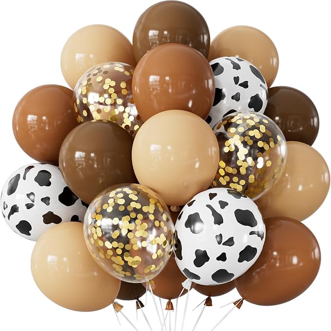 Brown Cow Print Balloons by Haolongfa