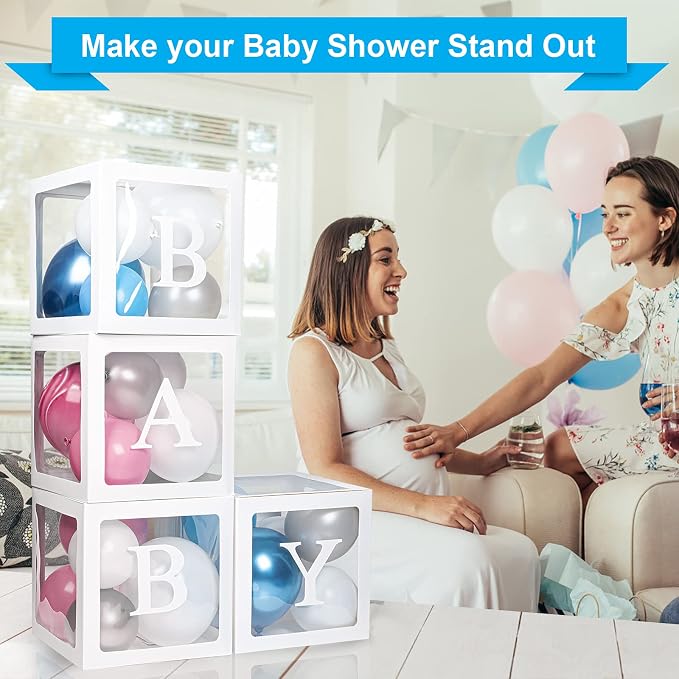 Baby Boxes with 12 Letters for Baby Shower, Baby Shower Decorations for Boy Or - Image 3