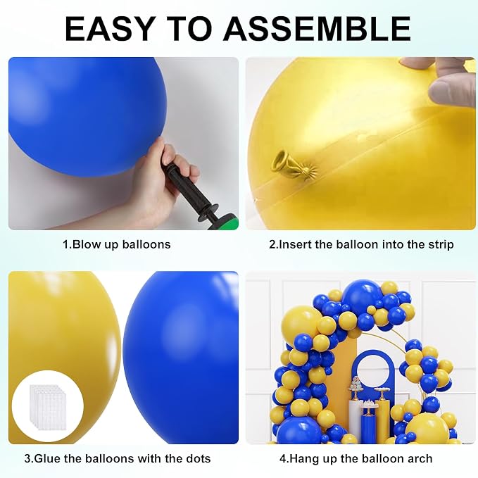 YMSZ Blue and Yellow Balloons Arch Kit, Graduation, Baby Shower Party - Image 3