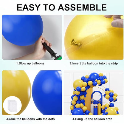YMSZ Blue and Yellow Balloons Arch Kit, Graduation, Baby Shower Party - Image 3