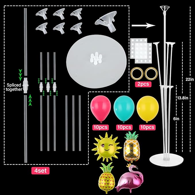 4 Sets Summer Tropical Party Balloons Stand Kit - Image 2