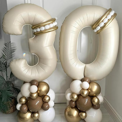 Cream 12 Balloon Number 40 Inch Cream Number 12 Balloon Helium Mylar Balloons - Image 6