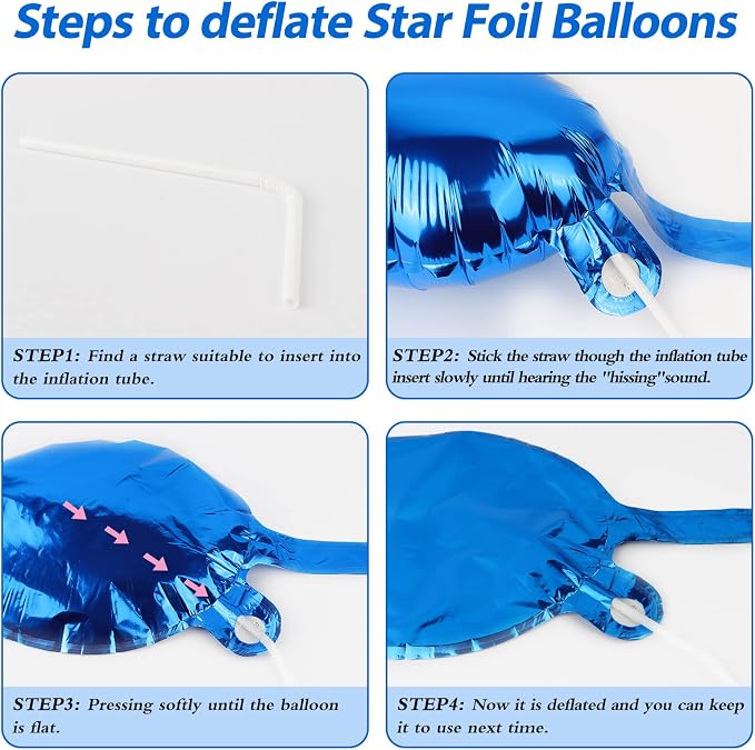 60 Pcs Star Balloons Explosion 12 Point Foil Cone Balloons Magic Balloon Large - Image 6