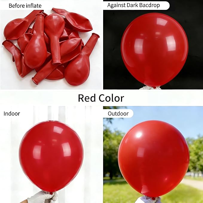 50pcs Red Balloons 12 Inch, Premium Vibrant Red Latex Balloons - Image 6