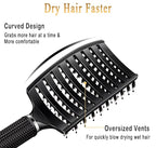 Detangling Brush Boar Bristles Set KTKUDY Hair Brush Curved and Vented Detangler Brush for Women Men Kids Wet and Dry Hair (Red&Black)