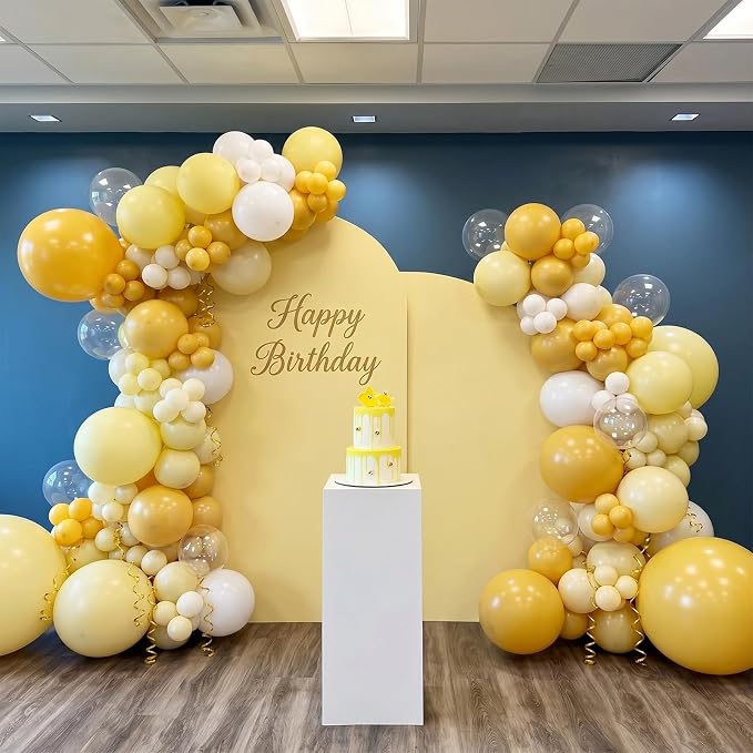 Yellow and White Balloons, 12 Inch Pastel Light Yellow Ivory White and Clear - Image 6