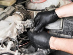 GLOVEWORKS Black Disposable Nitrile Industrial Gloves 5 Mil, Latex/Powder-Free, Food-Safe, Textured