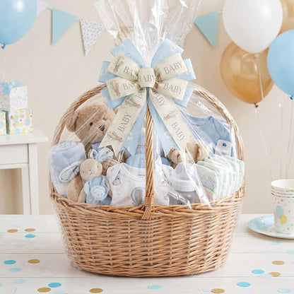 YKW 2.5 Inch Baby Blue Ribbon Wired Edge Teddy Bear Hot Air Balloon Ribbon - Image 4