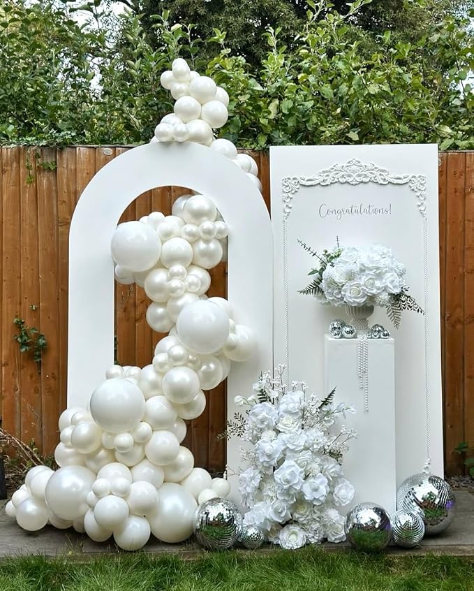 KBZVNAF Pearl White Latex Party Balloons 50 Pack 12 inch | White Ivory Helium - Image 6