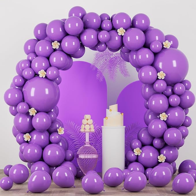 Voircoloria 90pcs Purple Balloons Garland Arch Kit, 18 12 10 5 Inch | by Voircoloria