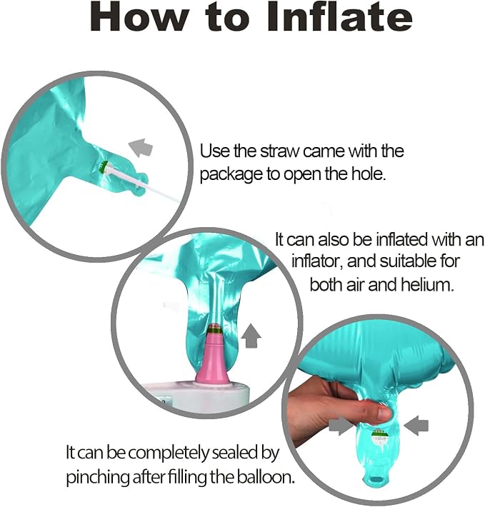 40 Inch Big Teal Blue Number 7 Foil 0-9 Mylar Helium Balloons | Large Digital - Image 4