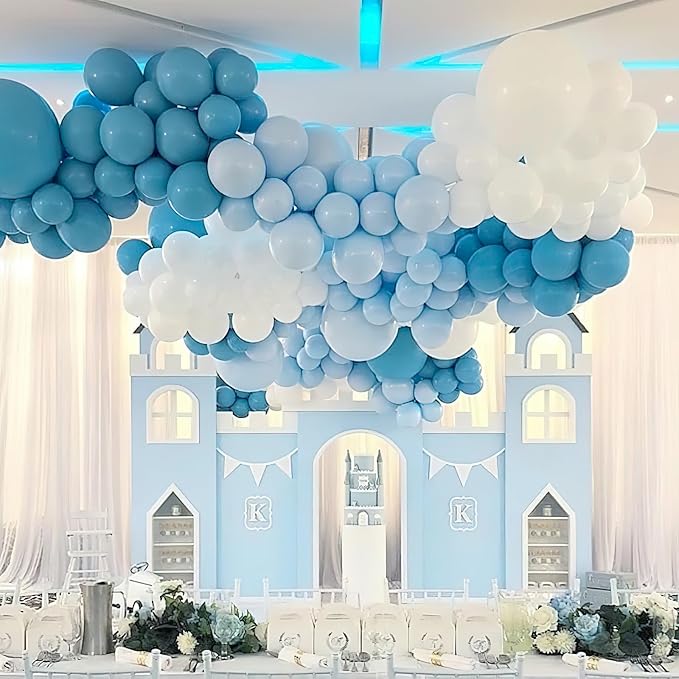 PartyWoo Baby Blue Balloons 50pcs Light Pastel Sky Aqua Blue Color | 12 Inch - Image 6