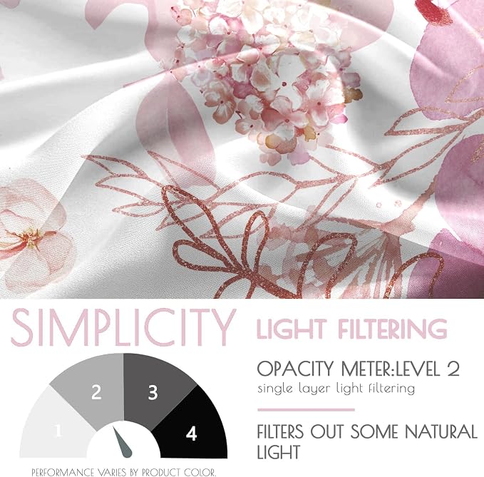 Pink Floral Leaf Sheer Curtains - Image 5