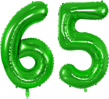 Number 65 Balloons for 65th Birthday Party Decorations, 0-100 Large No.65 by Joycard