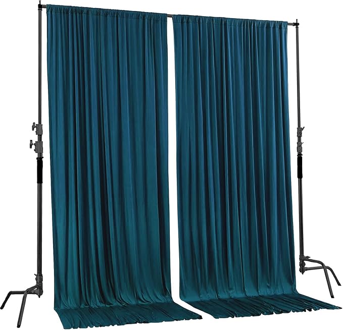 AK TRADING CO. 10 feet x 10 feet Dark Teal IFR Polyester Backdrop Drapes - Image 2