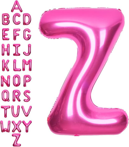 SUWEN 40 Inch Hot Pink Large Z Letter Balloons Big Foil Helium Letter A-Z | by SUWEN