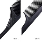 Leinuosen 3 Pack Rat Tail Combs Fine Tooth Parting Tip for Women Carbon Fiber Heat Resistant Anti Static Teasing for Back Combing Root Teasing Adding Volume Evening Styling(Black)