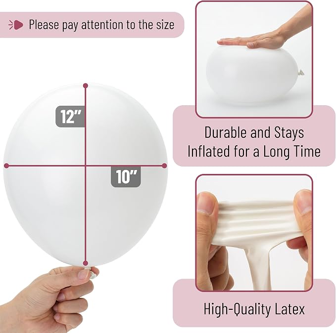 Mr. Pen- White Balloons 12 Inch, 54 Pack | Latex Party Balloons - Image 3
