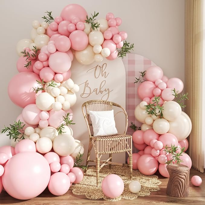 Pink Balloon Arch Kit for Baby Shower Bridal Shower Birthday Decorations | by CROSSFINGERS