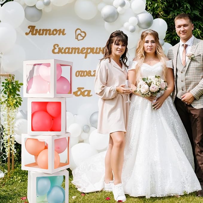 Baby Boxes with 30 PCS Letters, 4 Transparent Balloon boxes - Image 6