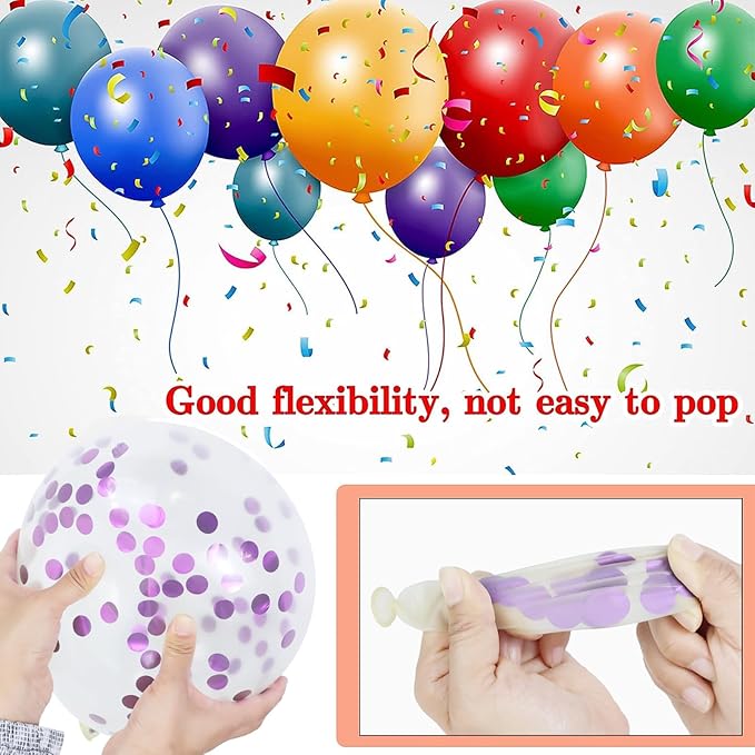 68Pcs Pink and Purple Balloons 12 Inch Metallic Purple Pink Latex Balloon - Image 3