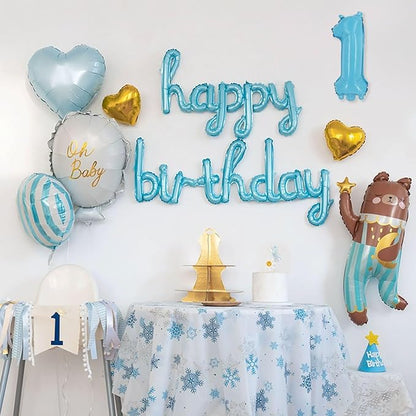 2 Set 20 Pcs Number Balloons 16 Inch Baby Blue 0-9 Number Mylar Foil Balloons - Image 7
